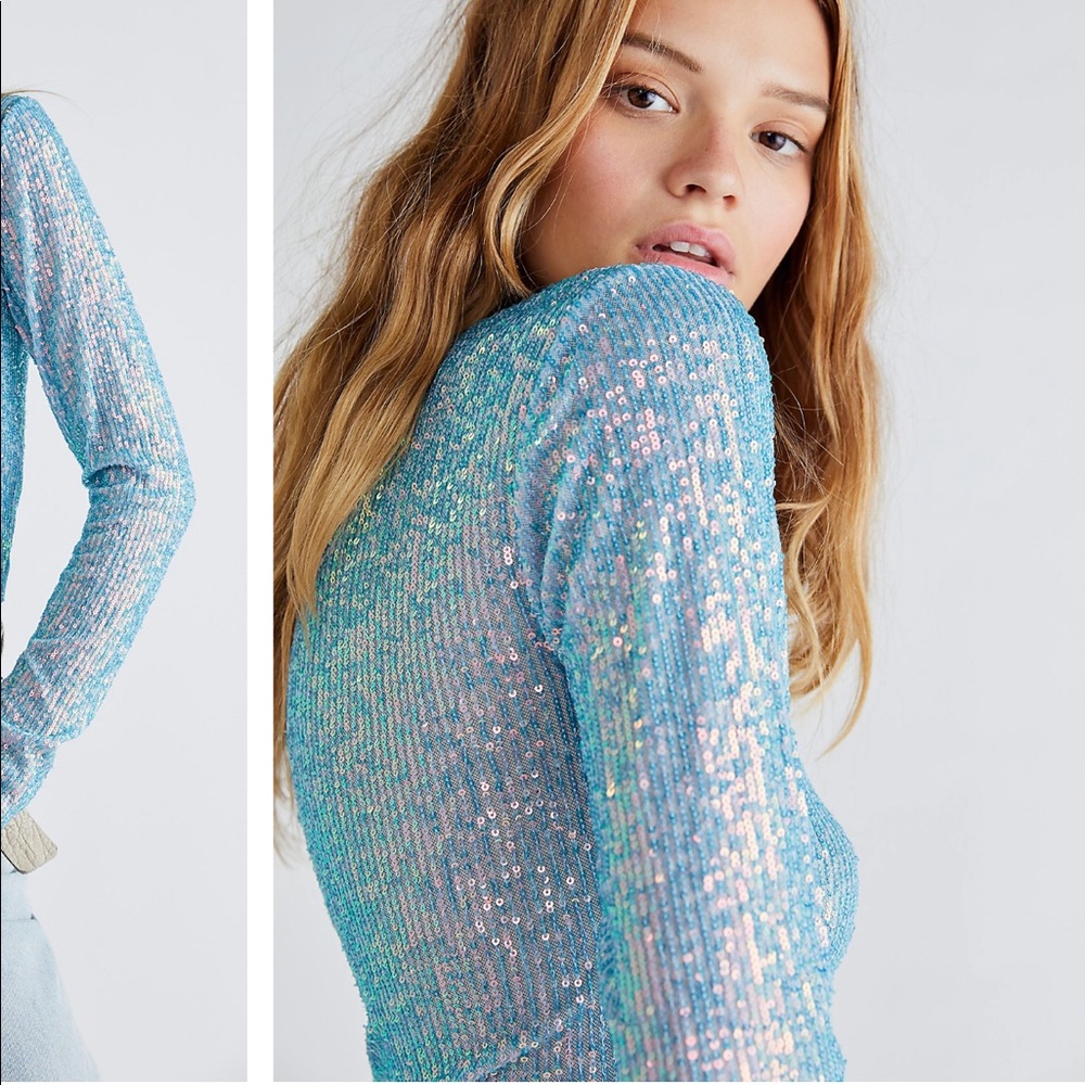 Free people sequin long sleeve - Large. Gold rush long sleeve